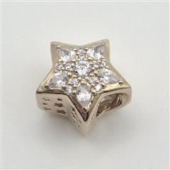 Pandora SHINE MET ALE Gold Plated Celestial Star Clear CZ Charm 768466C01